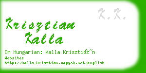 krisztian kalla business card